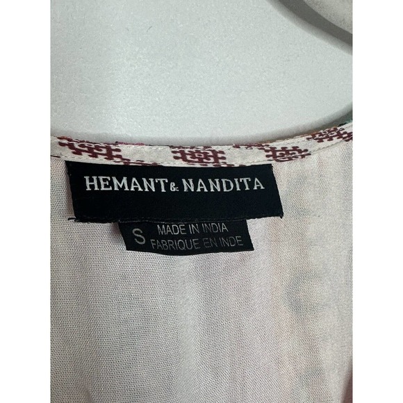 Hemant & Nandita 100% silk tiered Tassel multi pattern dress size Small - Picture 5 of 9